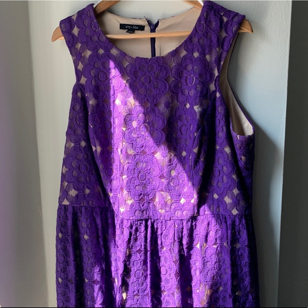 ModCloth purple lace midi dress 16W